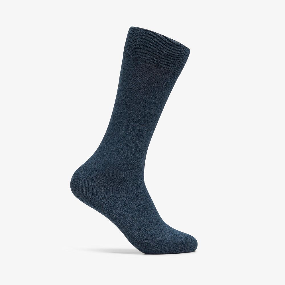 Navy Clarks Marled Crew Men Socks | 8562JILHW