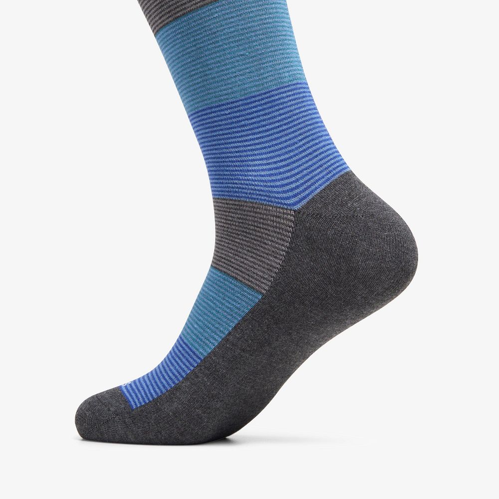 Navy Clarks Multi Thin Stripe Bamboo Men Socks | 6851LBRTU