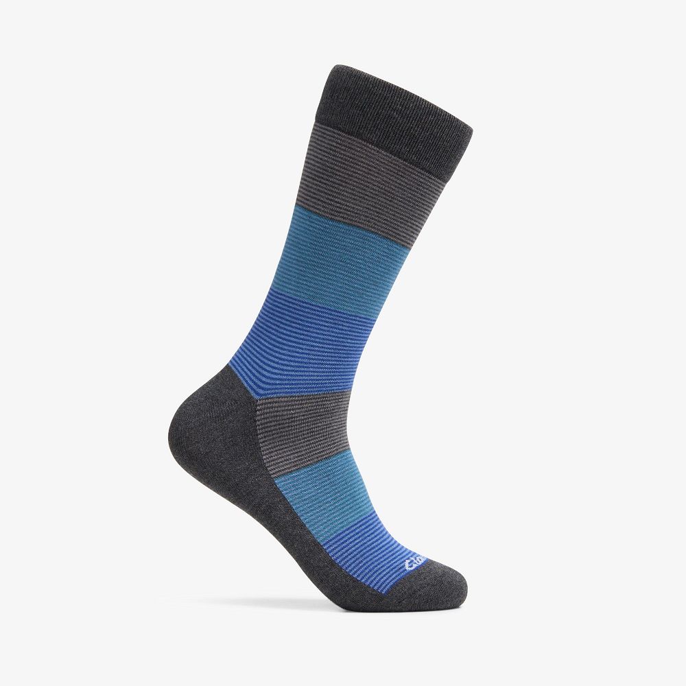 Navy Clarks Multi Thin Stripe Bamboo Men Socks | 6851LBRTU