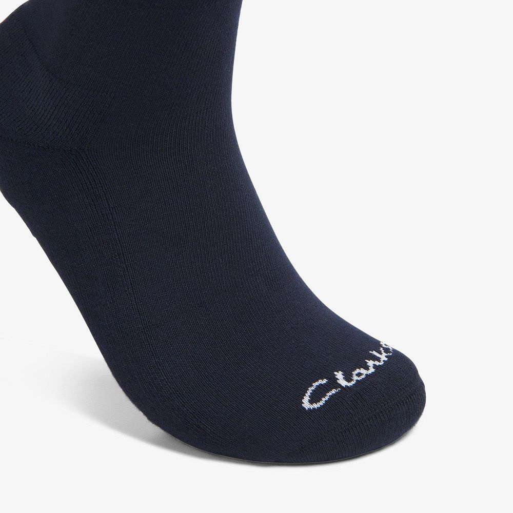 Navy Clarks Solid Crew Men Socks | 8601VBSZU