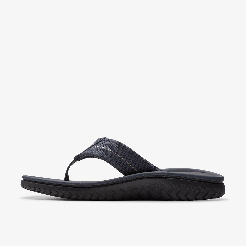 Navy Clarks Wesley Men Sandals | 9831UITKC