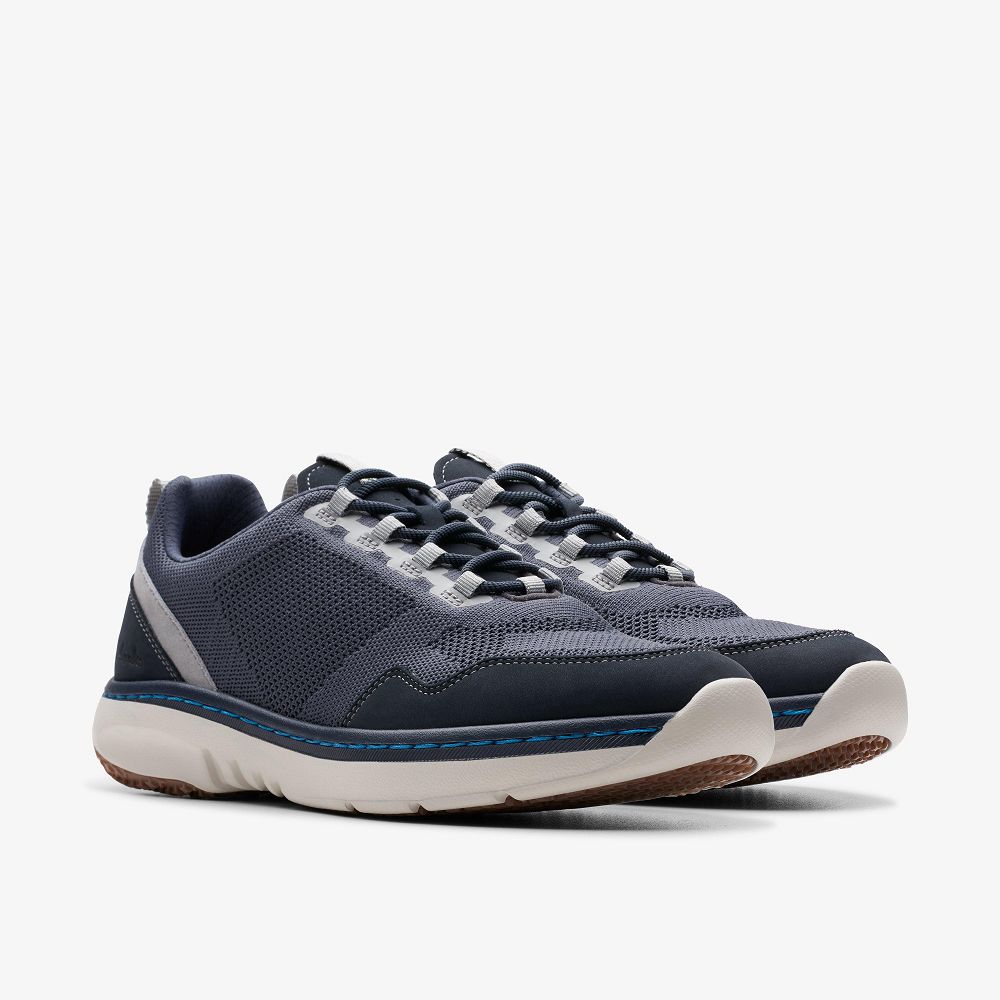 Navy Combination Clarks Clarks Pro Knit Men Sneakers | 7430HSGOA