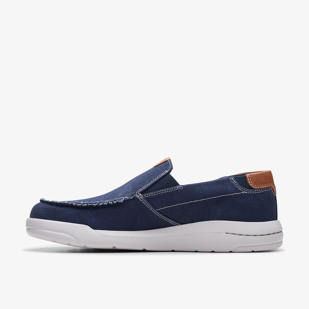 Navy Combination Clarks Driftlite Step Men Boat Shoes | 8409VKAZR