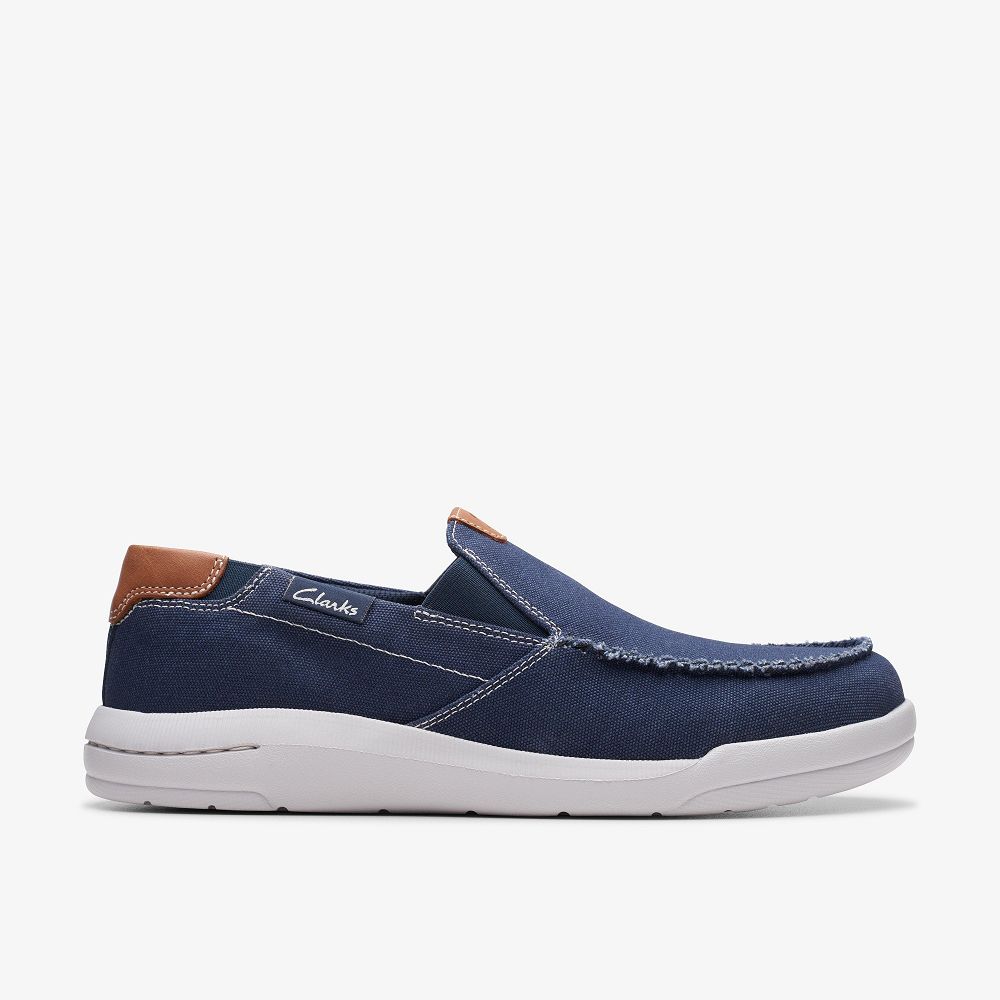 Navy Combination Clarks Driftlite Step Men Boat Shoes | 8409VKAZR