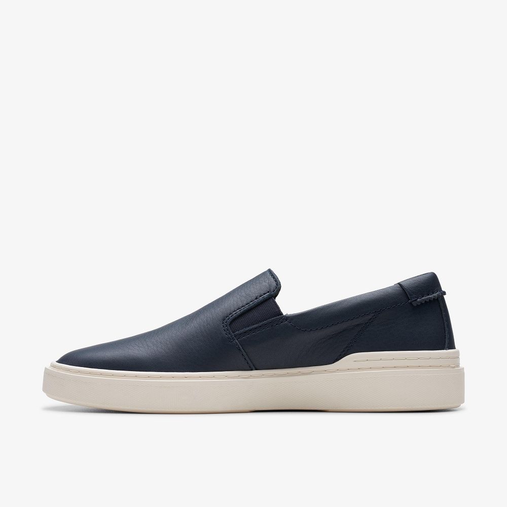 Navy Leather Clarks Craft Swift Go Men Sneakers | 5487SOYVQ