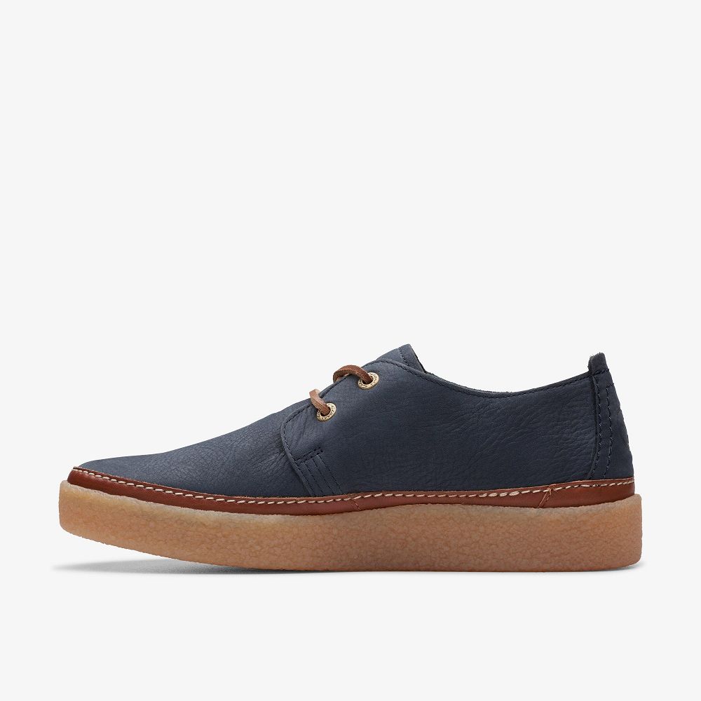 Navy Nubuck Clarks Clarkwood Low Men Sneakers | 1569CBRZA