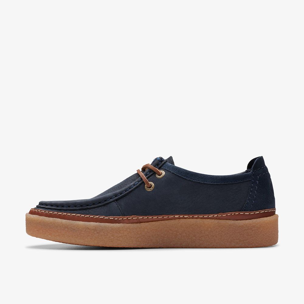 Navy Nubuck Clarks Clarkwood Moc Men Moccasins | 5420LDWMC