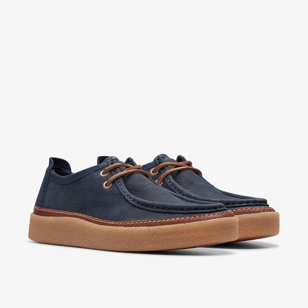 Navy Nubuck Clarks Clarkwood Moc Men Moccasins | 5420LDWMC