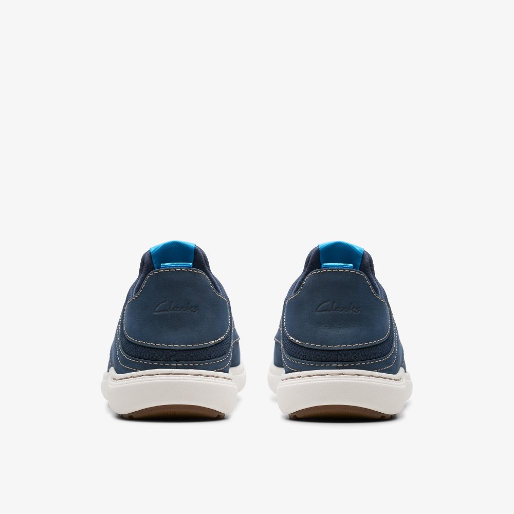 Navy Nubuck Clarks Mapstone Easy Men Sneakers | 9371AQGDF