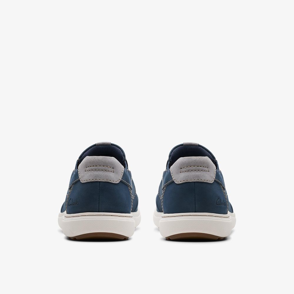 Navy Nubuck Clarks Mapstone Step Men Sneakers | 4013YQNMR