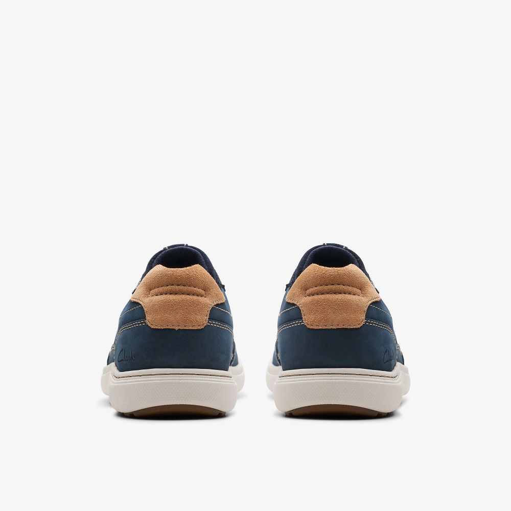 Navy Nubuck Clarks Mapstone Trail Men Sneakers | 4035CZYJB