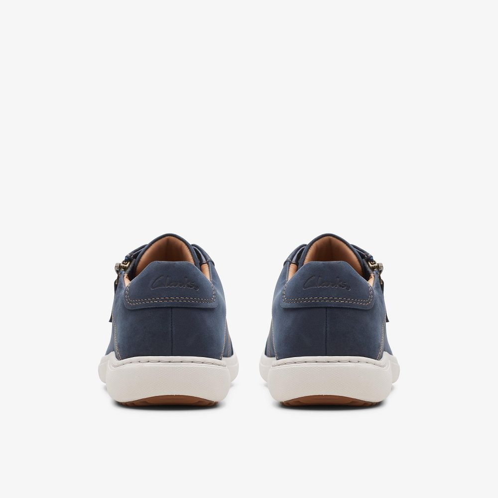 Navy Nubuck Clarks Nalle Lace Women Sneakers | 3918WAMCL