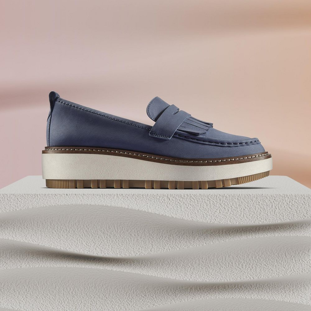 Navy Nubuck Clarks Orianna Loafer Women Loafers | 9301RADEN