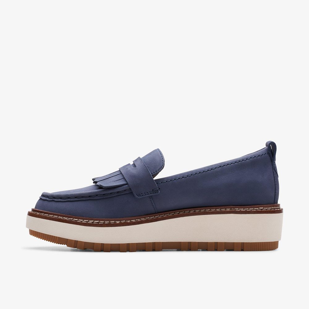 Navy Nubuck Clarks Orianna Loafer Women Loafers | 9301RADEN