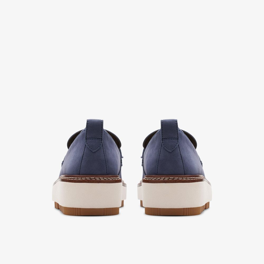 Navy Nubuck Clarks Orianna Loafer Women Loafers | 9301RADEN