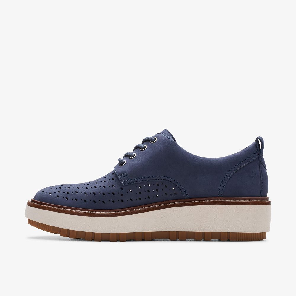 Navy Nubuck Clarks Orianna Move Women Oxfords | 6053NVOJP