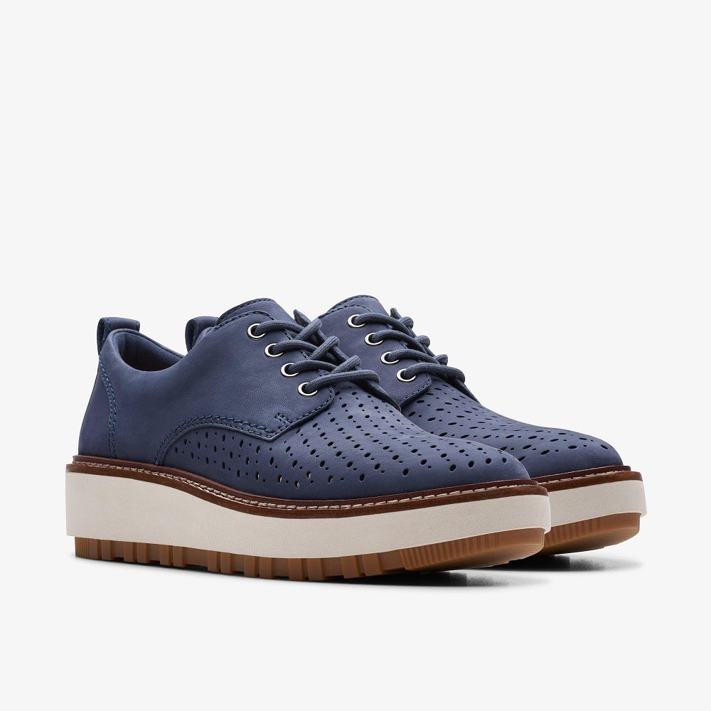 Navy Nubuck Clarks Orianna Move Women Oxfords | 6053NVOJP