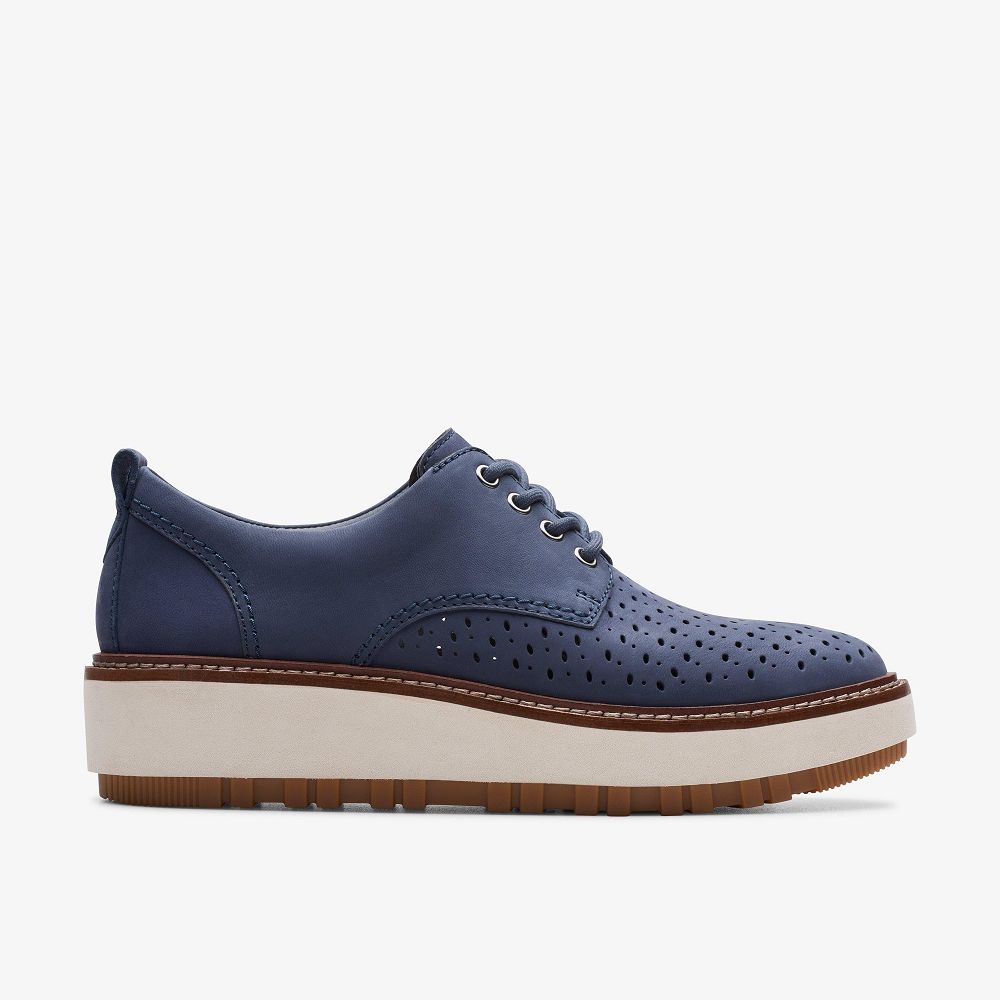 Navy Nubuck Clarks Orianna Move Women Oxfords | 6053NVOJP