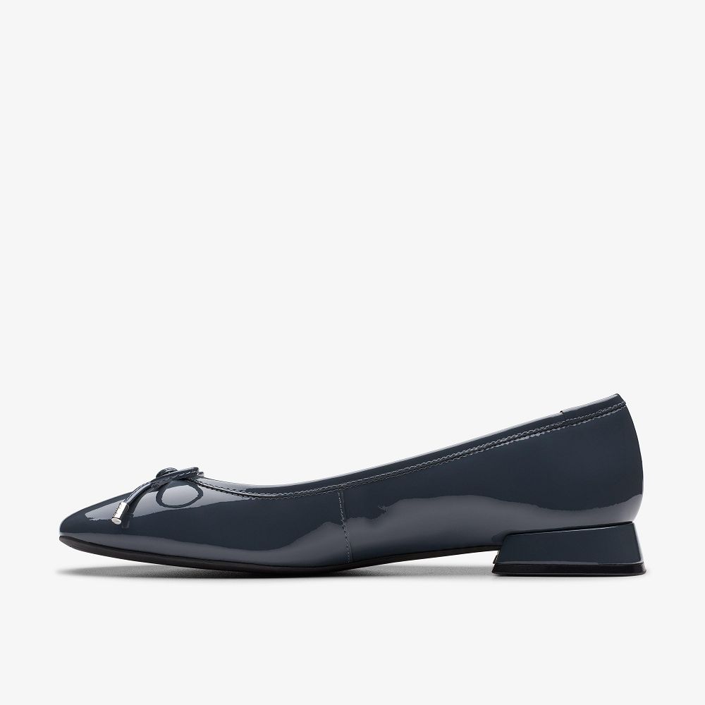 Navy Patent Clarks Ubree 15 Step Women Ballet Flats | 0487EVIXZ