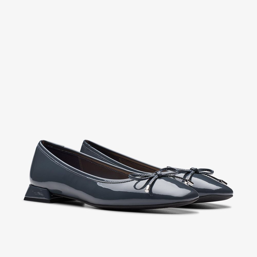 Navy Patent Clarks Ubree 15 Step Women Ballet Flats | 0487EVIXZ