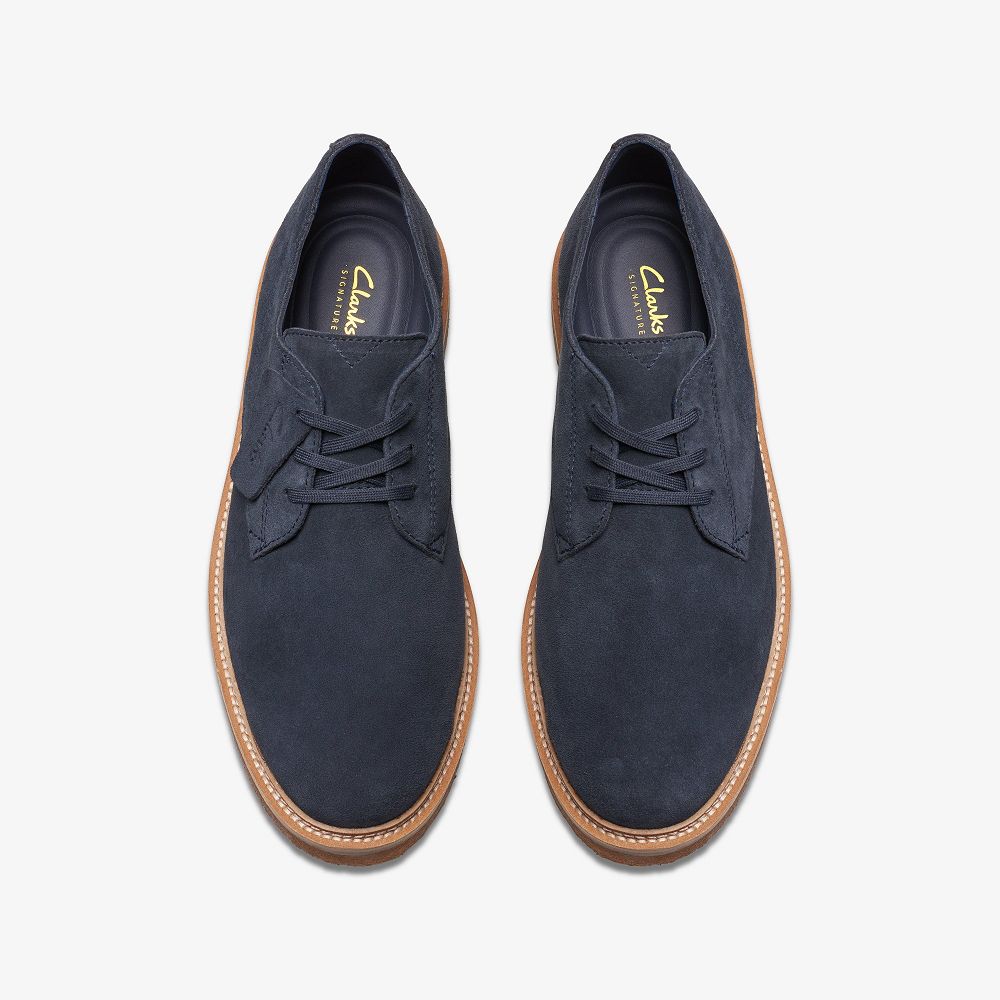 Navy Suede Clarks Clarkdale Derby Men Oxfords | 2093SUBQV