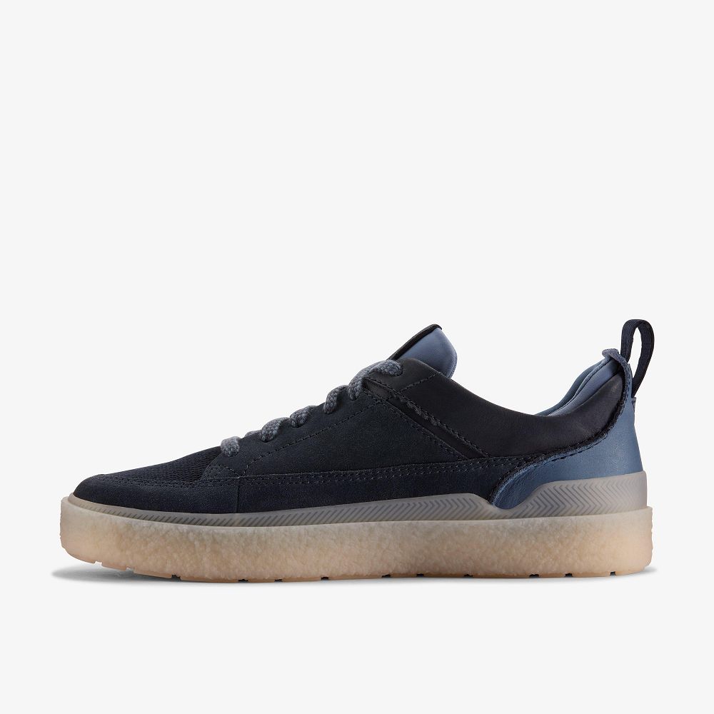 Navy Suede Clarks Somerset Lace Men Sneakers | 1978GBMSZ