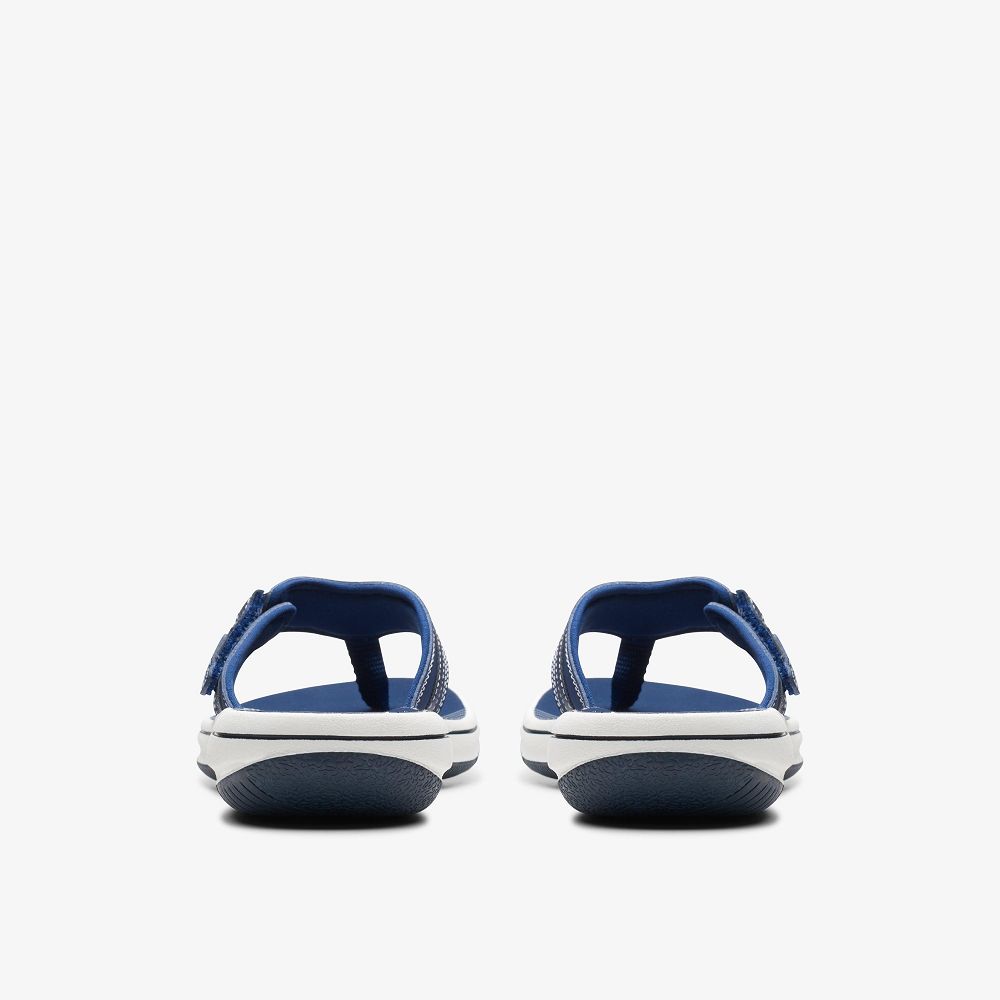 Navy Synthetic Clarks BREEZE SEA Women Sandals | 7810MCRJL