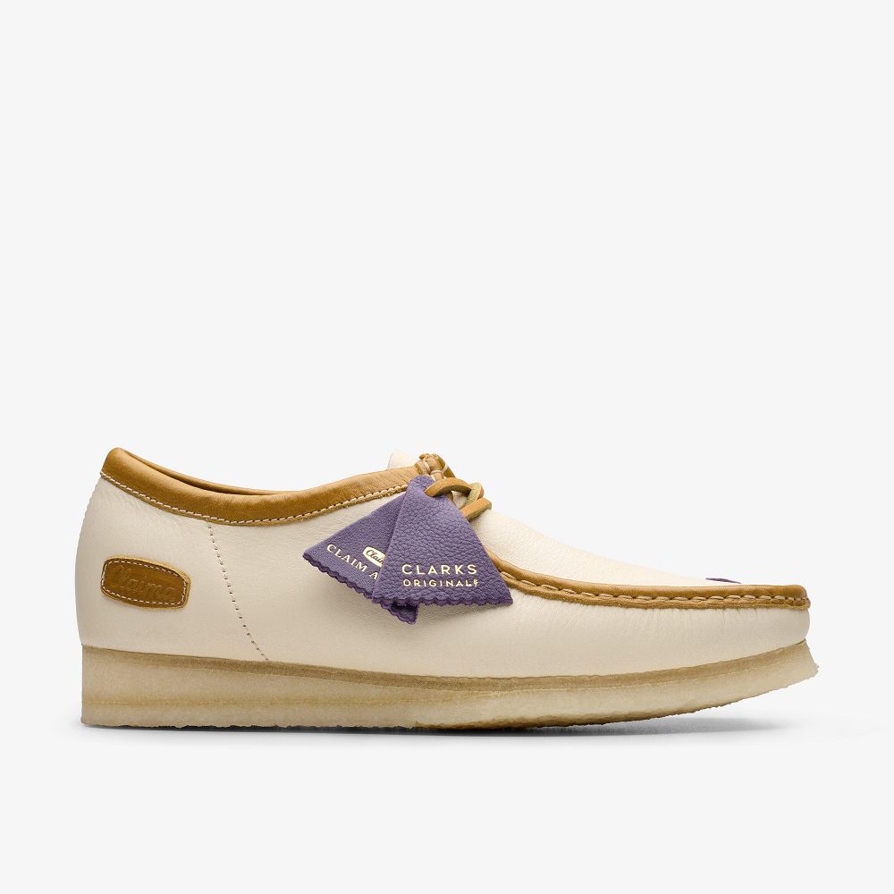 Off White Combination Clarks Wallabee X Claima Men Loafers | 3796RJZBV