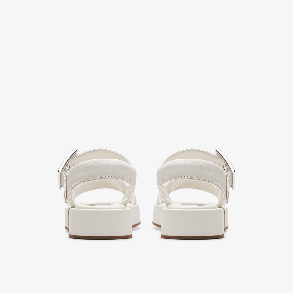 Off White Leather Clarks ALDA STRAP Women Sandals | 5741XVZLM