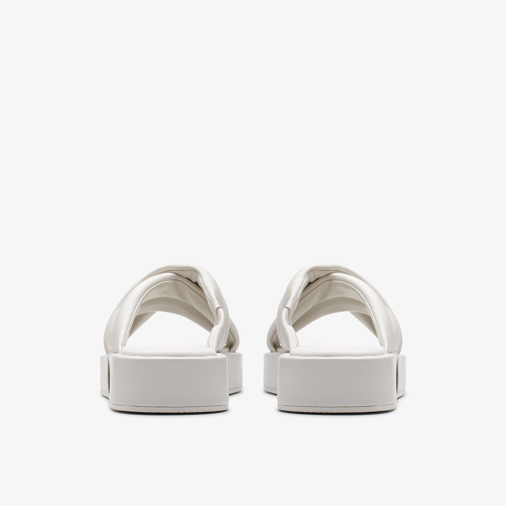 Off White Leather Clarks Alda Glide Women Sandals | 2736FWKIO