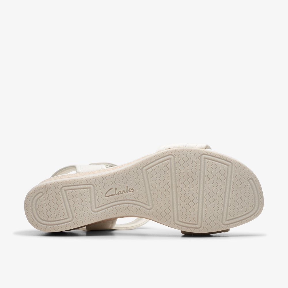 Off White Leather Clarks Chelseah Gem Women Sandals | 2743FGEKQ