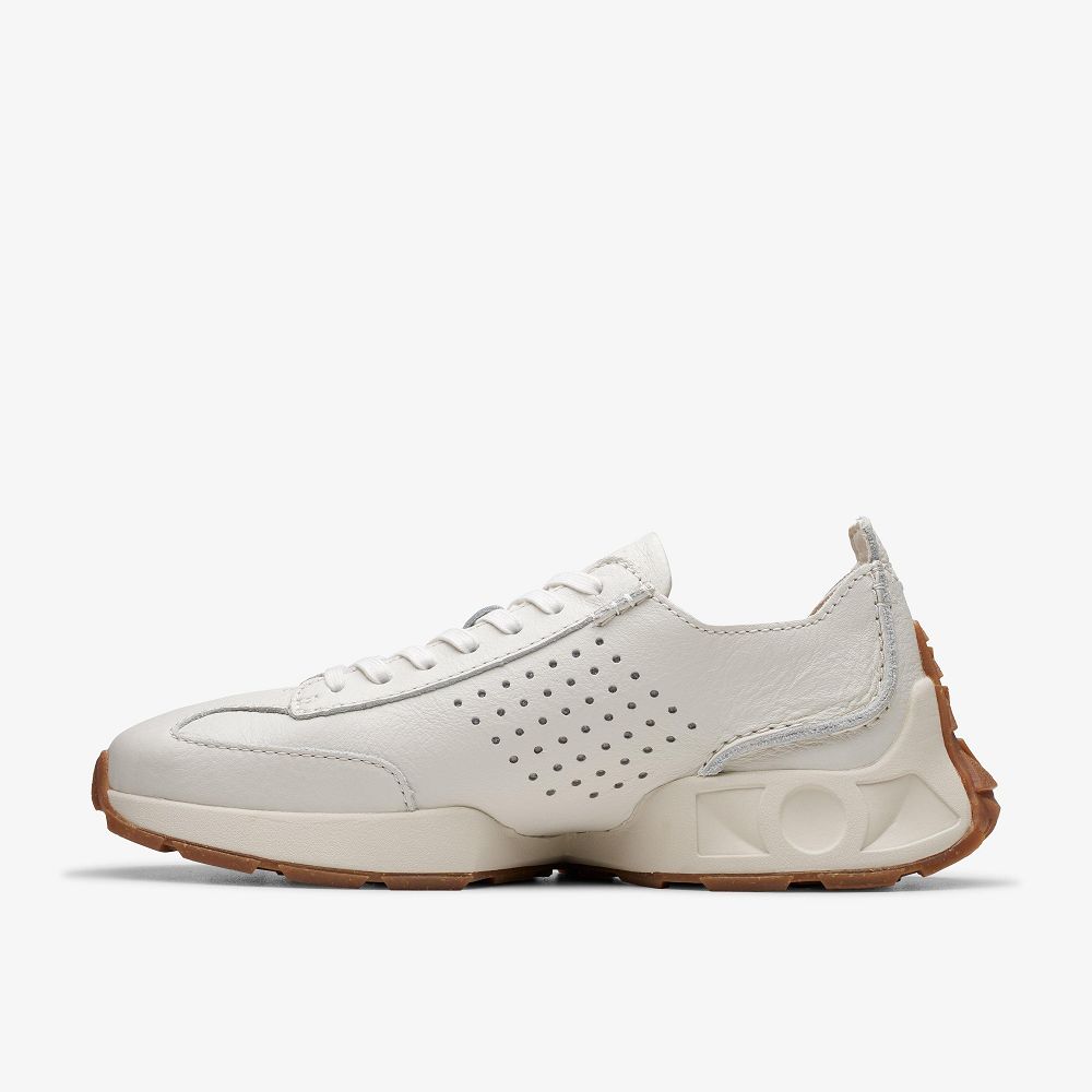 Off White Leather Clarks Craft Speed Women Sneakers | 2619IKRGP