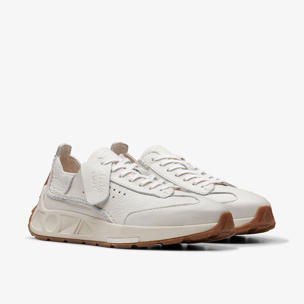 Off White Leather Clarks Craft Speed Women Sneakers | 2619IKRGP