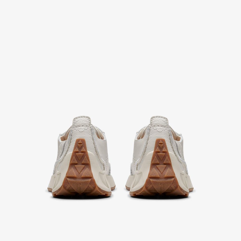 Off White Leather Clarks Craft Speed Women Sneakers | 2619IKRGP