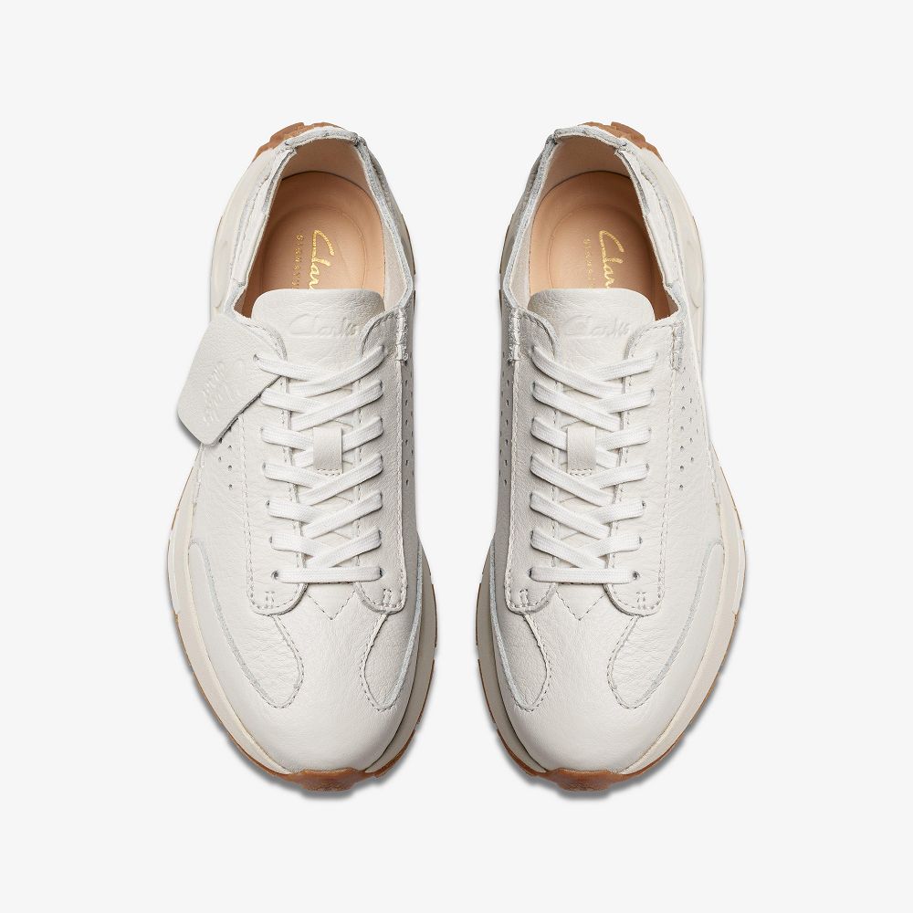 Off White Leather Clarks Craft Speed Women Sneakers | 2619IKRGP