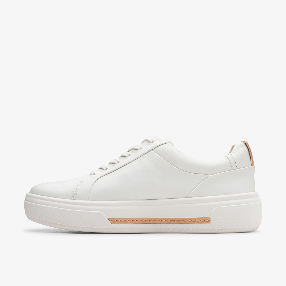 Off White Leather Clarks Hollyhock Walk Women Sneakers | 6580RLHPC