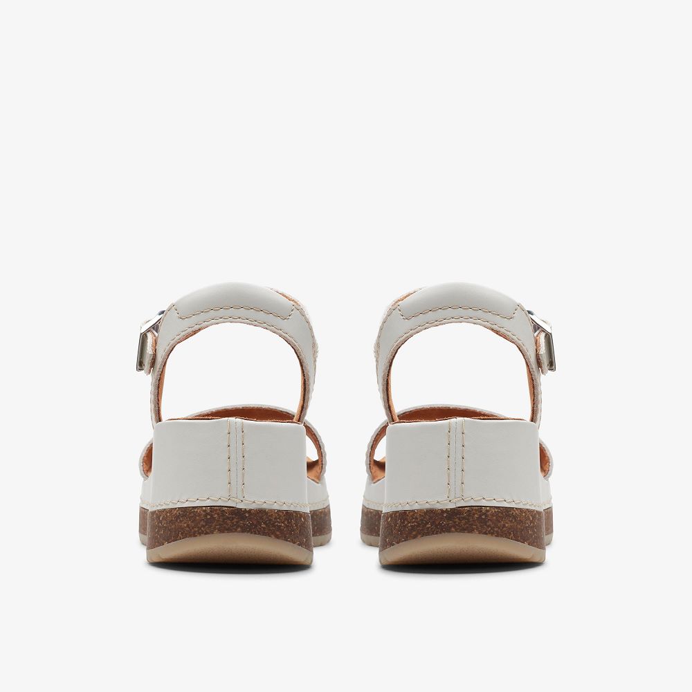 Off White Leather Clarks Kassanda Lily Women Sandals | 0583OAUDP