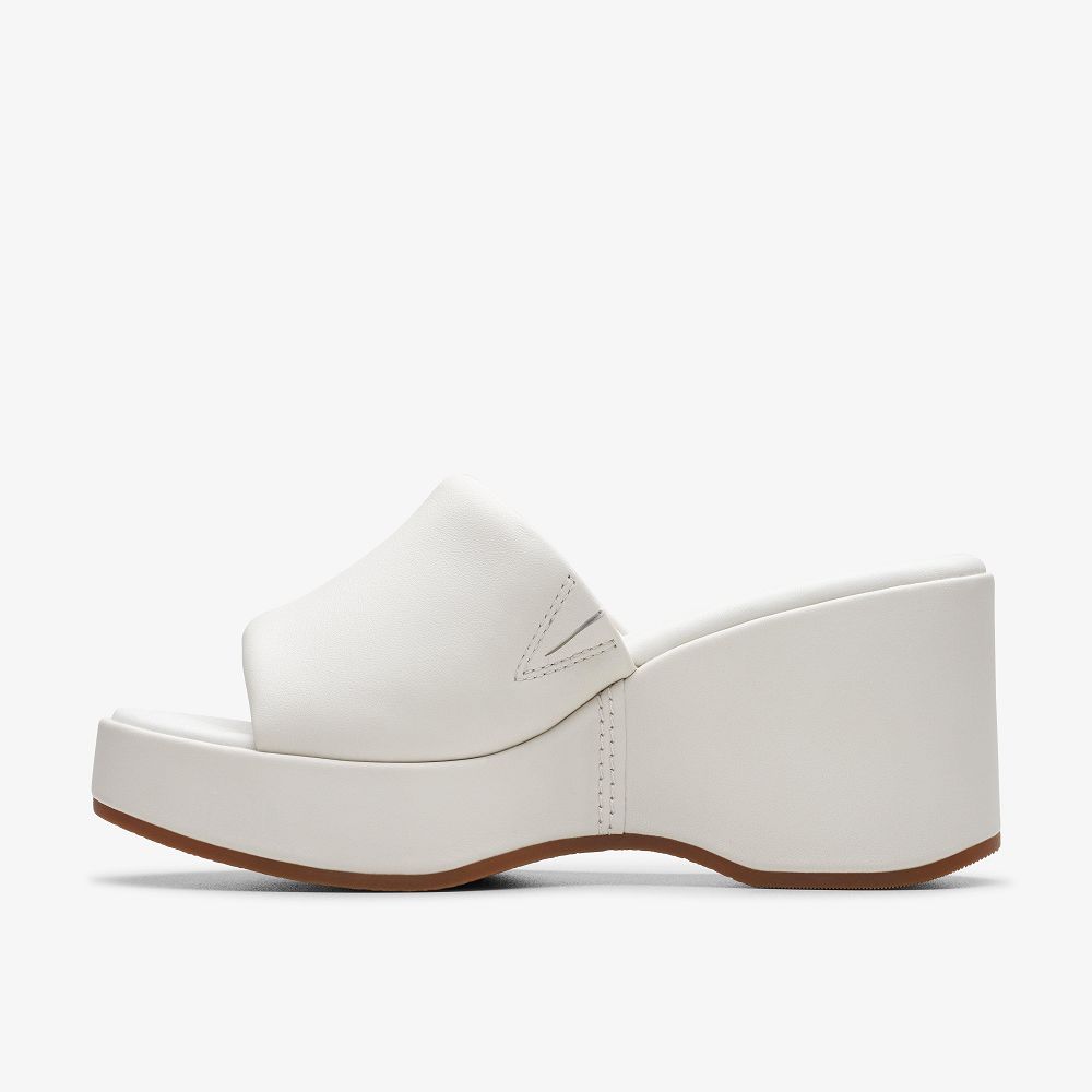 Off White Leather Clarks Manon Glide Women Sandals | 2748EDSTG