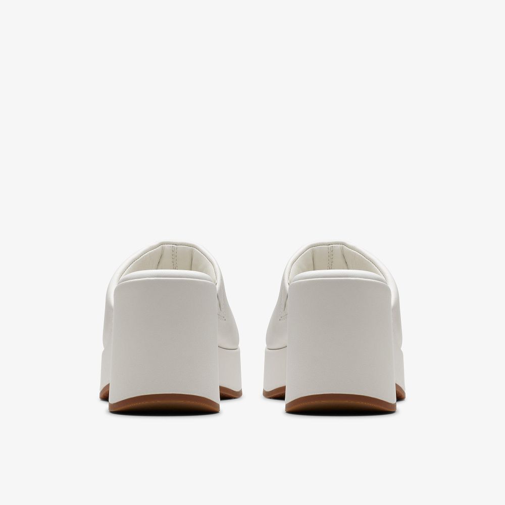 Off White Leather Clarks Manon Glide Women Sandals | 2748EDSTG