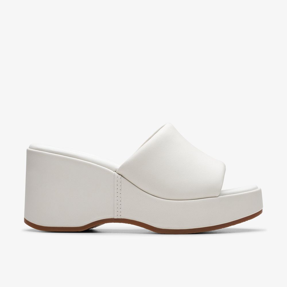 Off White Leather Clarks Manon Glide Women Sandals | 2748EDSTG