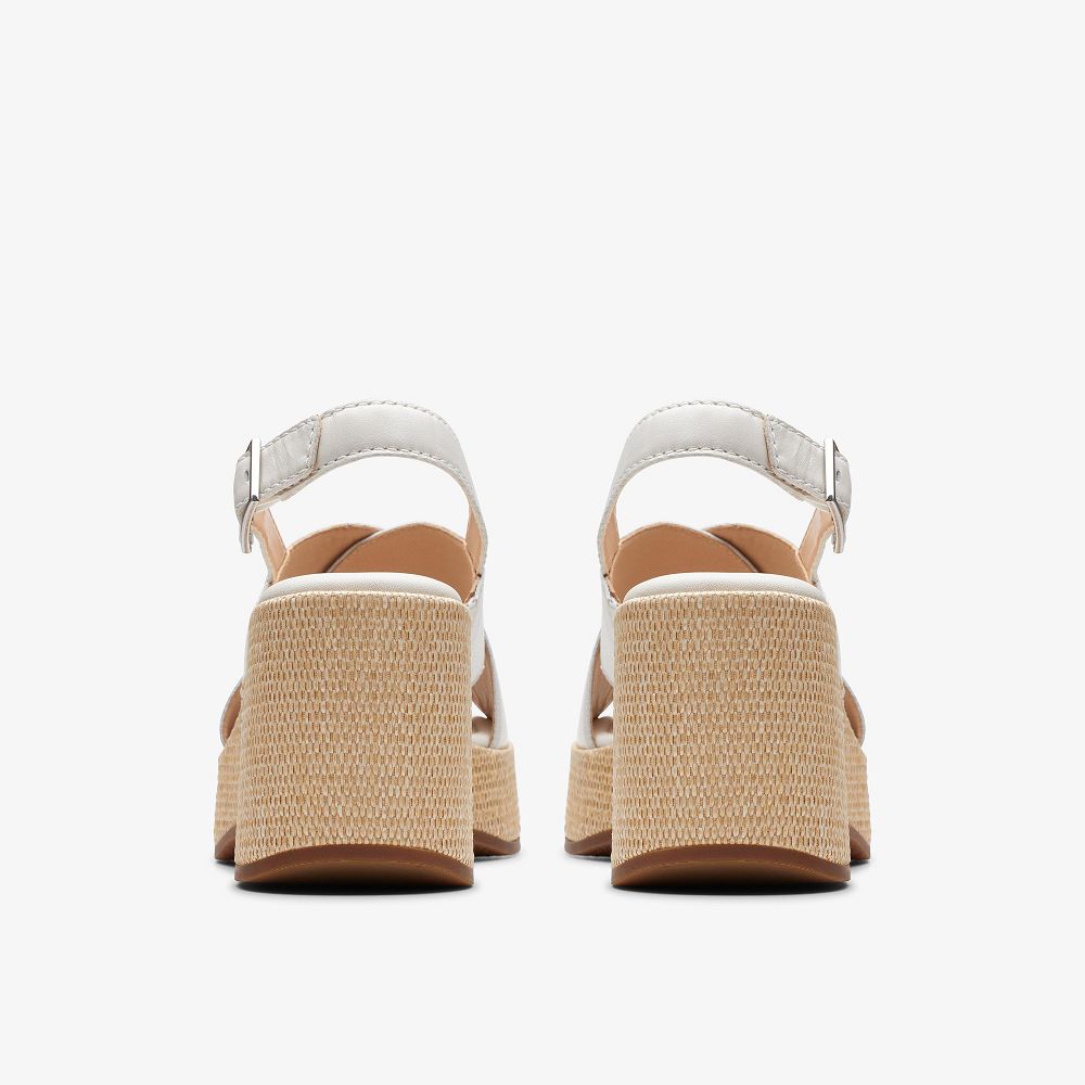 Off White Leather Clarks Manon Wish Women Sandals | 2805RTFMK