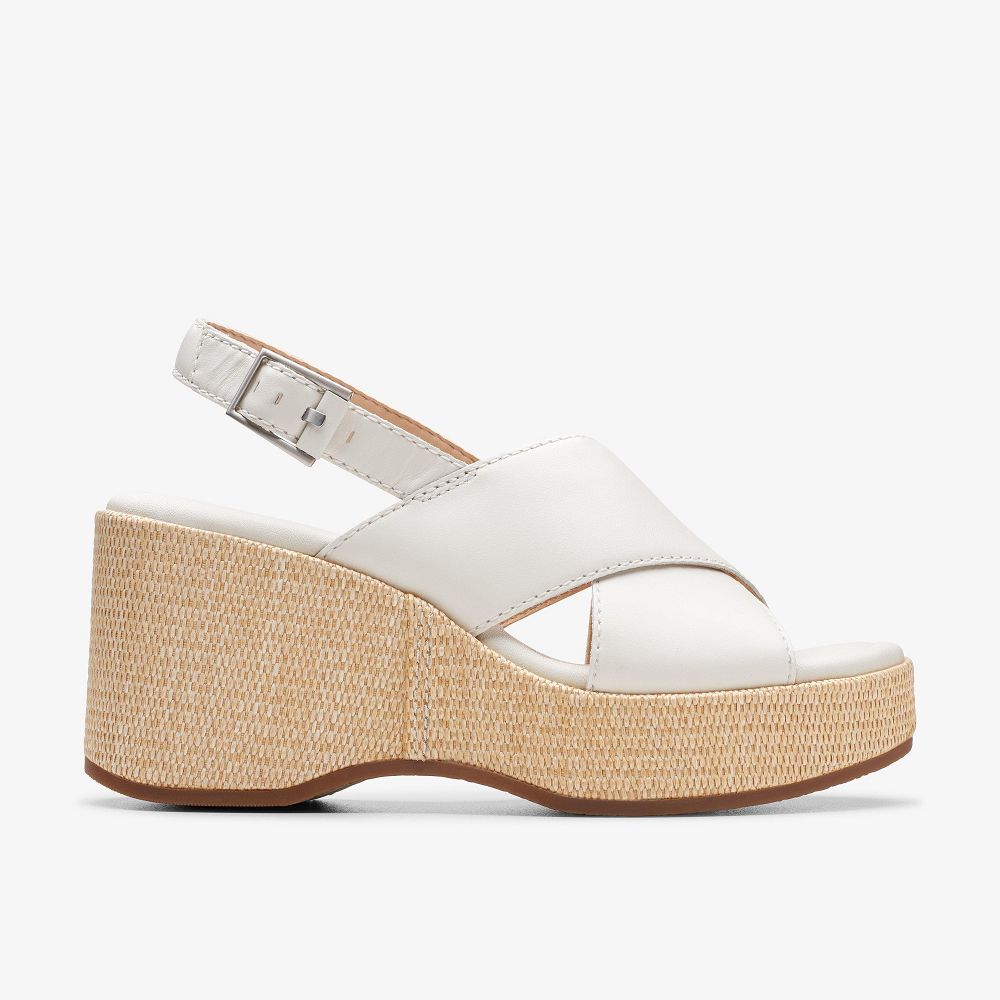 Off White Leather Clarks Manon Wish Women Sandals | 2805RTFMK