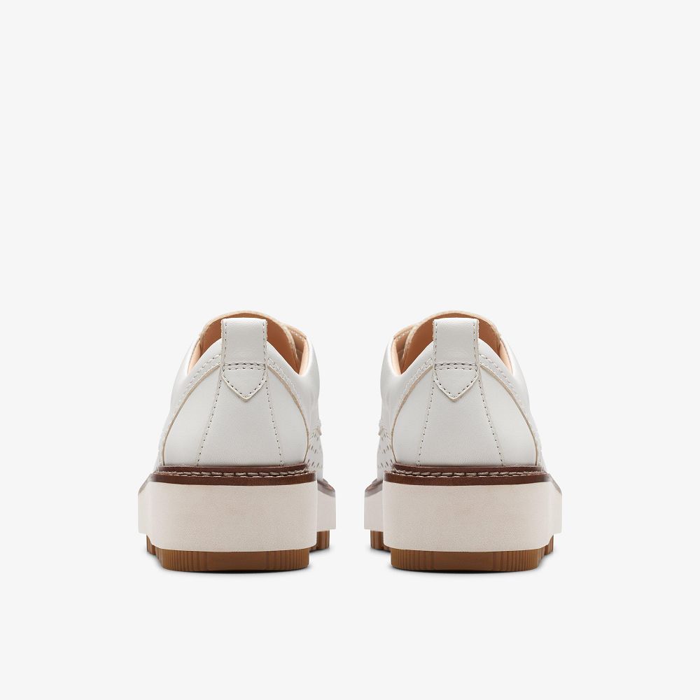 Off White Leather Clarks Orianna Move Women Derby Shoes | 8901KWRHY