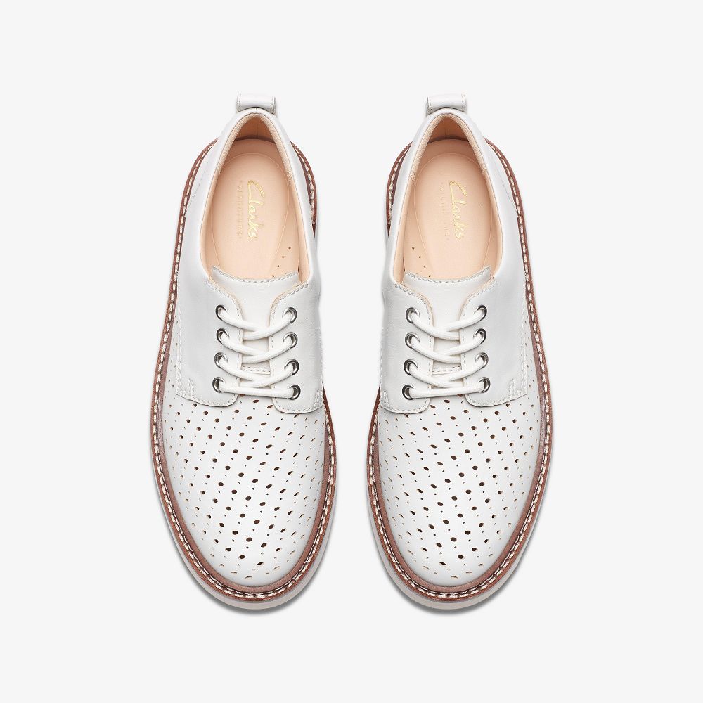 Off White Leather Clarks Orianna Move Women Derby Shoes | 8901KWRHY