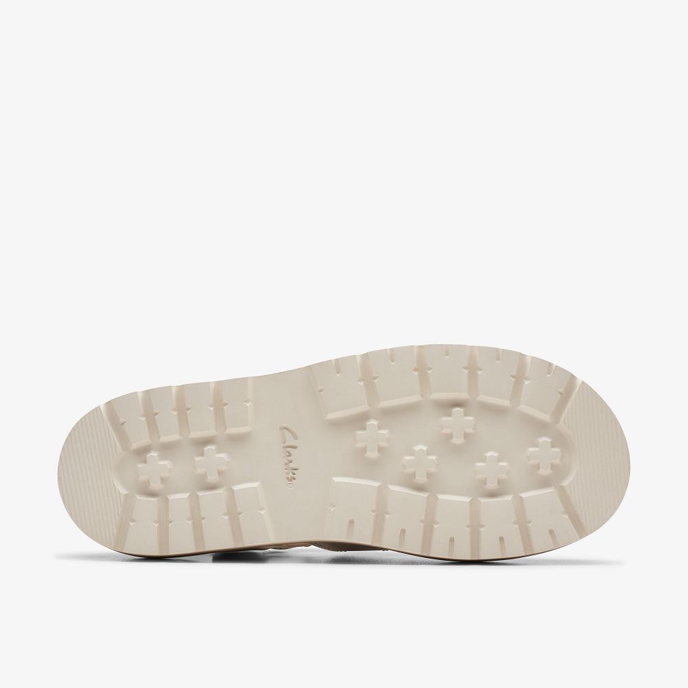 Off White Leather Clarks Orianna Twist Women Sandals | 7802LVSHQ