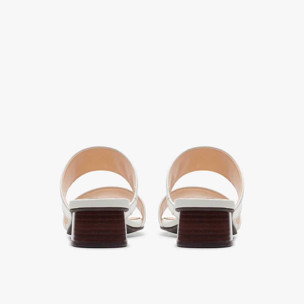 Off White Leather Clarks Serina 35 Women Sandals | 4723NDGAP