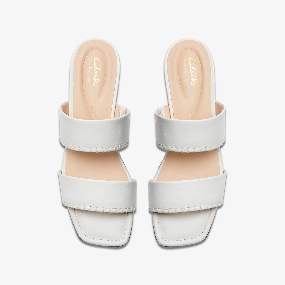 Off White Leather Clarks Serina 35 Women Sandals | 4723NDGAP