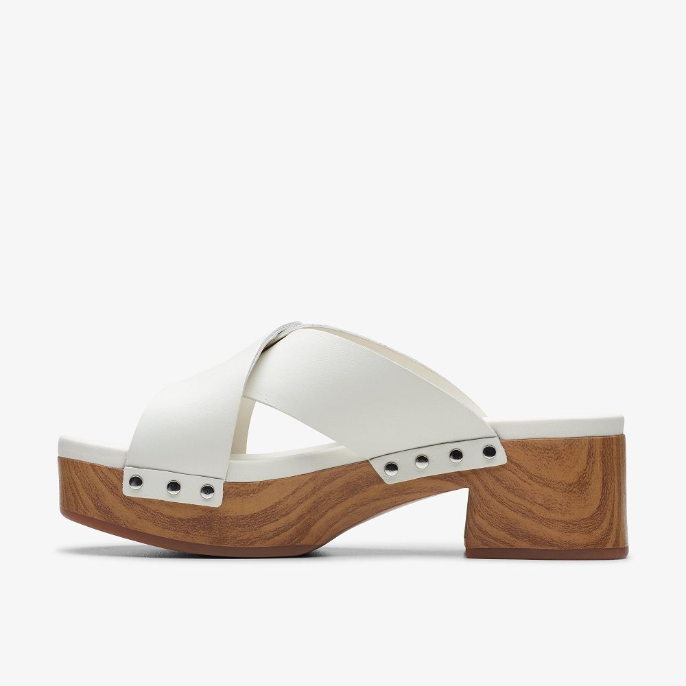 Off White Leather Clarks Sivanne Walk Women Sandals | 2749IMBWX