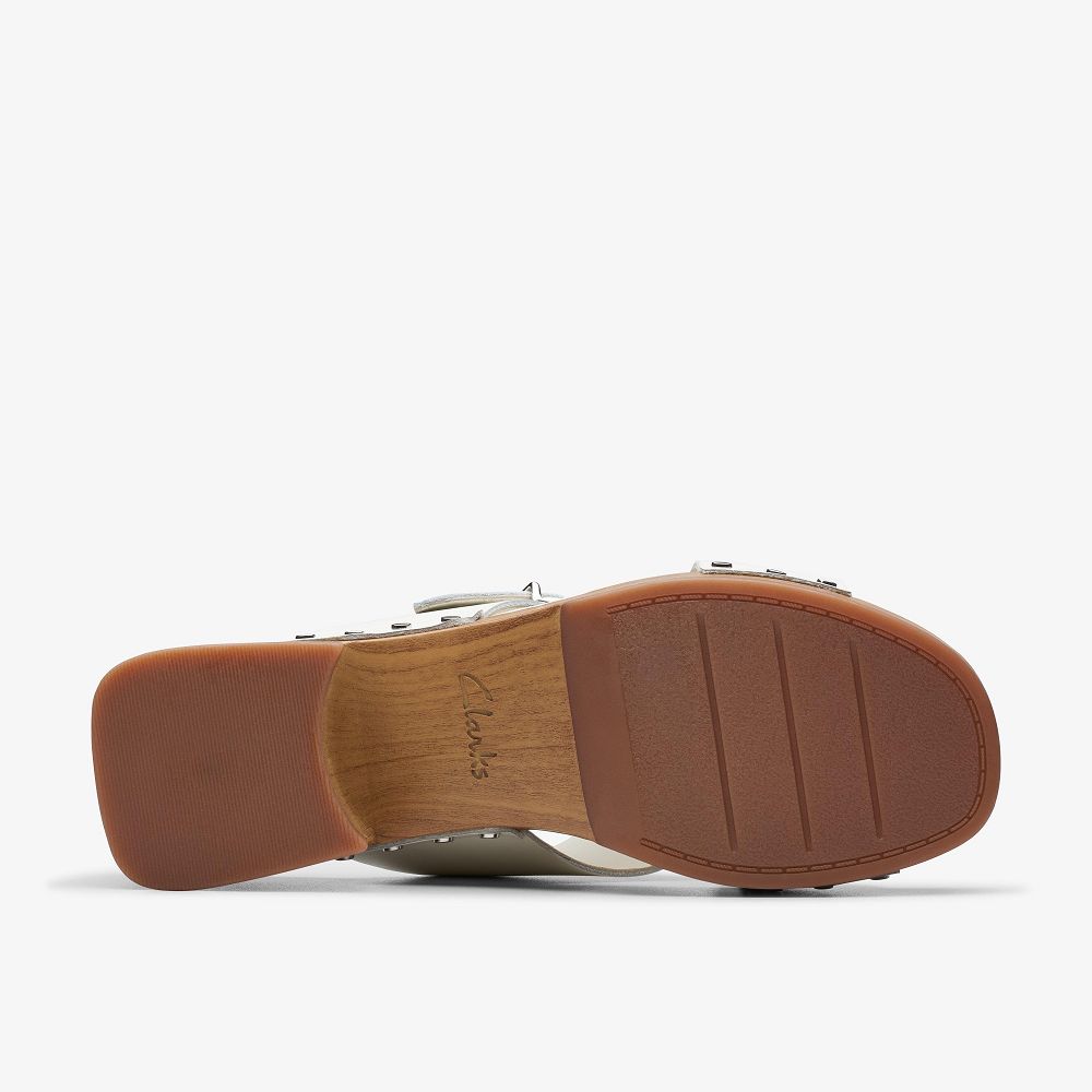 Off White Leather Clarks Sivanne Walk Women Sandals | 2749IMBWX