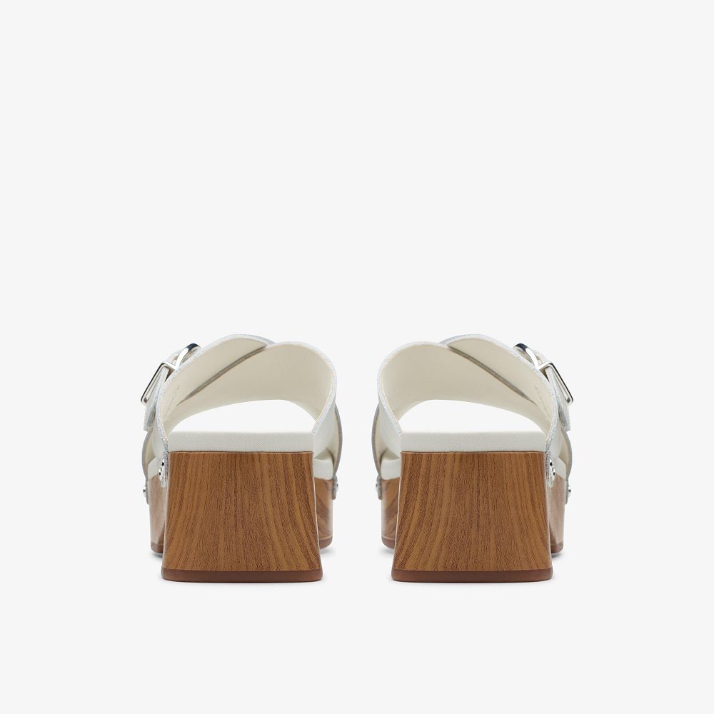 Off White Leather Clarks Sivanne Walk Women Sandals | 2749IMBWX